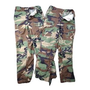 2 Military Pants XS REG Woodland Camo Hot Weather Combat Ripstop Trouser 90s